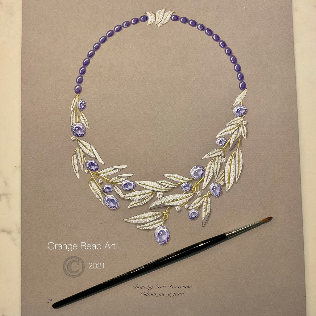 Jewelry Rendering with Gouache Paint
