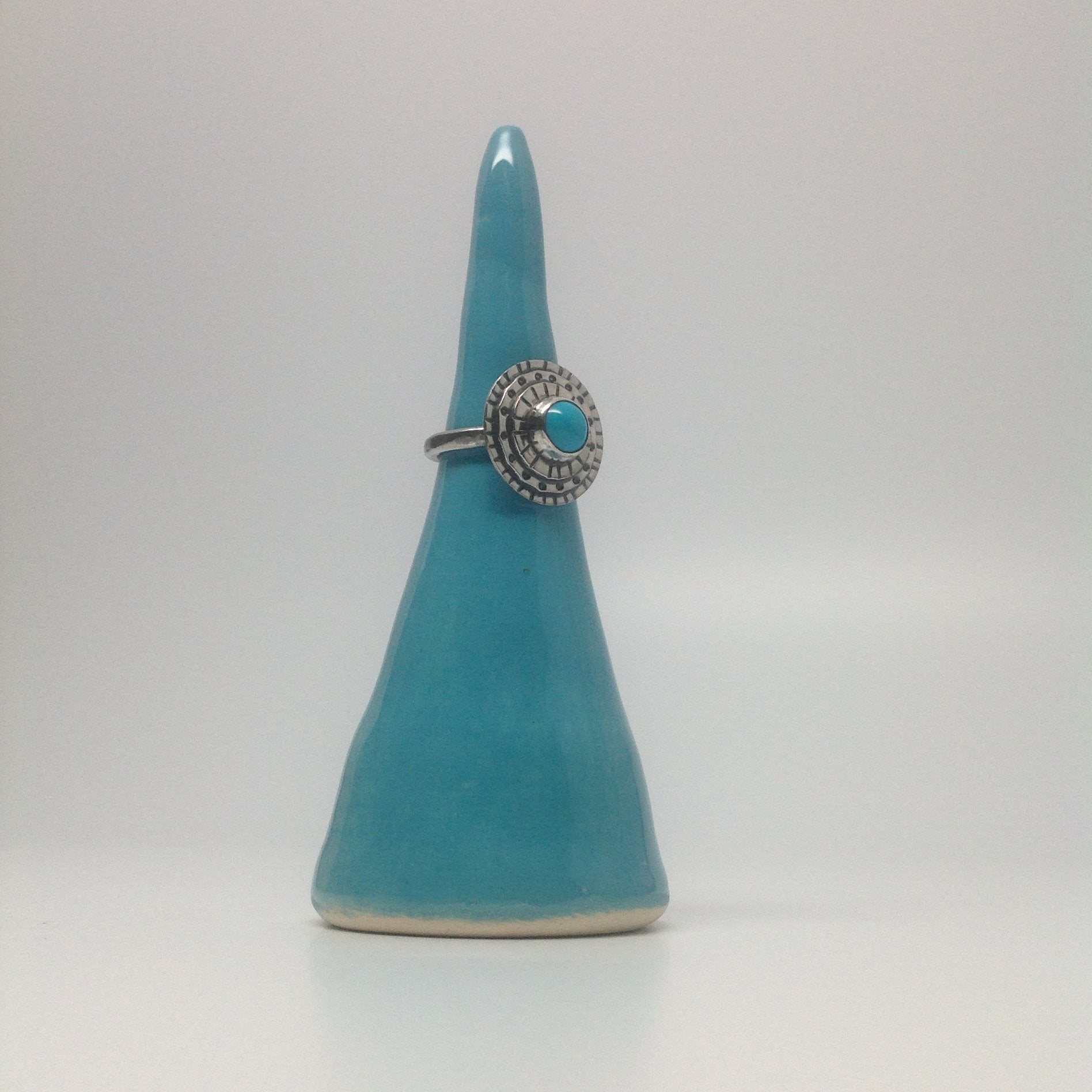 Three Layer Sleeping Beauty Turquoise Ring (size 7.25)